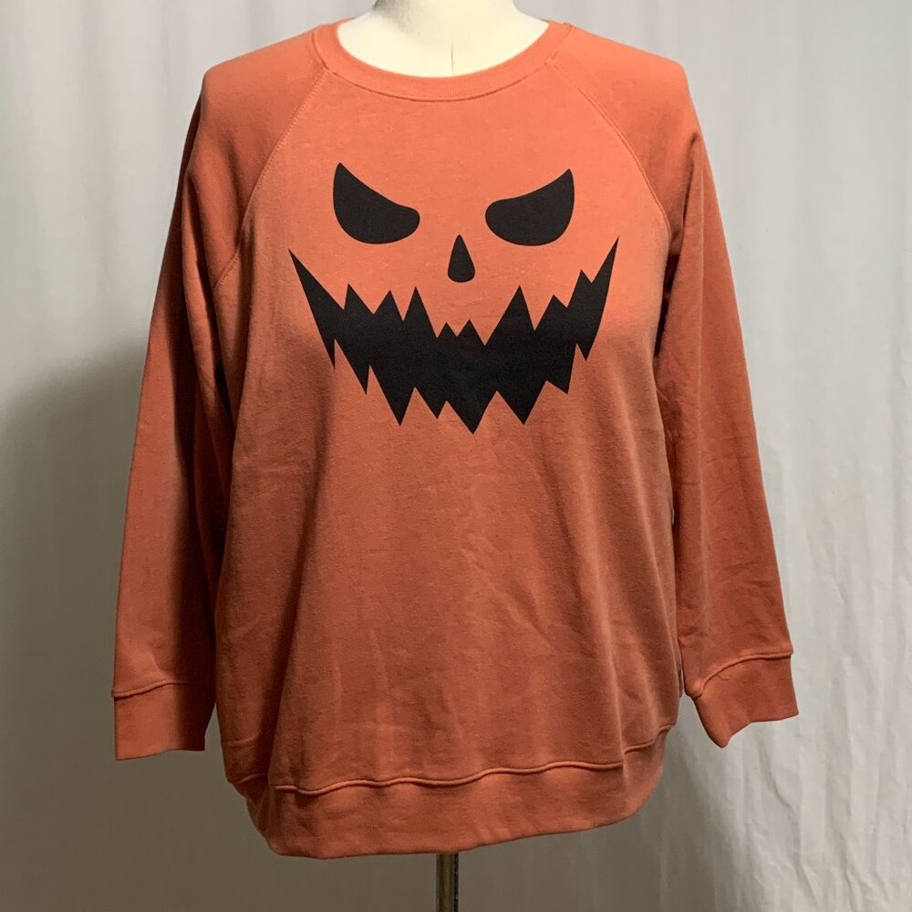 Torrid Sweatshirt Pumpkin Jack-O'-Lantern Classic Fit Halloween Plus 2 18 20